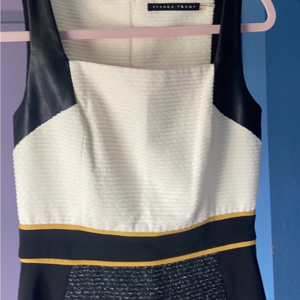Black and cream and mustard dress
